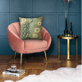 Tidlös jugendstil påfågel accent kudde