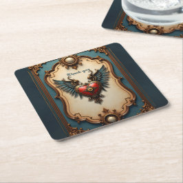 Tidlös kärlek, surrealistisk elegans i steampunk-s underlägg papper kvadrat