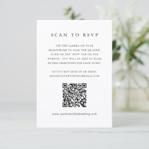Tidlös Klassisk QR-kod Formell Bröllop OSA Kort