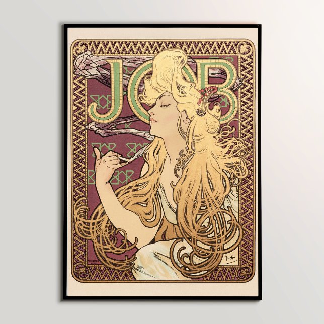Tidlös kraft från "Job" (1896) av Alphonse Mucha's Poster ("From Mythology to Masterpiece: Decoding the Rich Symbolism in 'Job' (1896) by Alphonse Mucha")