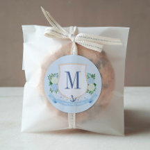 Tidlös kustmonogram pojke baby shower förmån