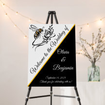 Tidlös lyx Bee bröllopsfoamboard – Elegant