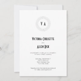 Tidlös Monogram Cirkel Minimalistisk Reception Inbjudningar