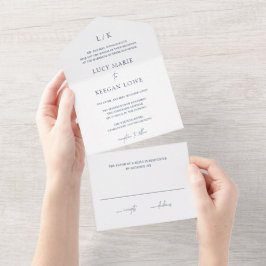 Tidlös Monogram Marinblå Elegant Bröllop