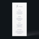 Tidlös Navyblå Elegant Bröllop Meny<br><div class="desc">Elegant bröllopsmeny med klassisk stil och en kombination av skripttypografi och traditionella serif-teckensnitt. Denna enkla design passar bra med alla typer av bröllop.</div>