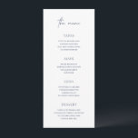 Tidlös Navyblå Elegant Bröllop Meny<br><div class="desc">Elegant bröllopsmeny med klassisk stil och en kombination av skripttypografi och traditionella serif-teckensnitt. Denna enkla design passar bra med alla typer av bröllop.</div>