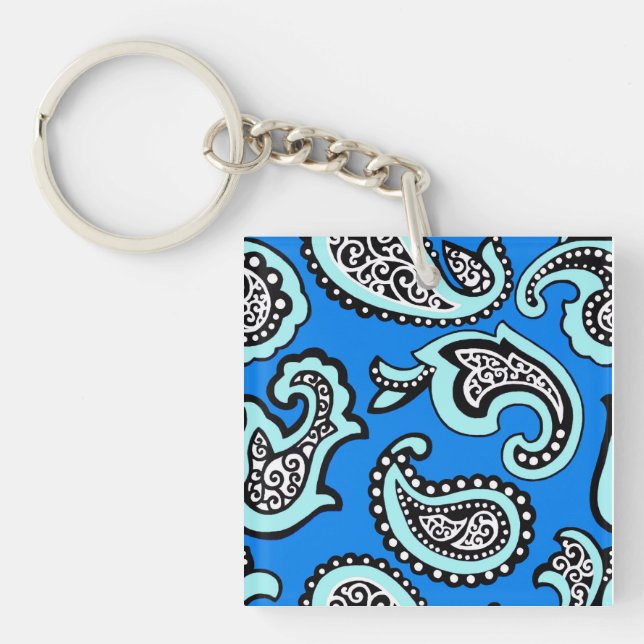 Tidlös Paisley på blå bakgrund (Framsidan)