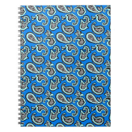 Tidlös Paisley på blå bakgrund Anteckningsbok
