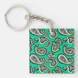 Tidlös Paisley på grön bakgrund