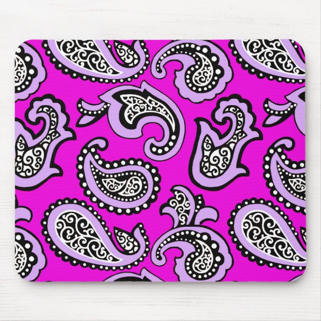 Tidlös Paisley på het rosa bakgrund Musmatta (Framsidan)