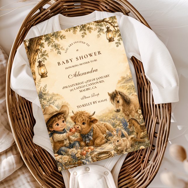 Tidlös pojke västern boho baby shower inbjudningar (Skapare uppladdad)