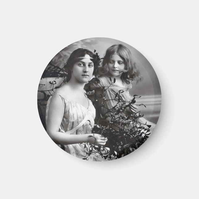 Tidlös porträtt av mor och dotter  magnet (Framsidan)
