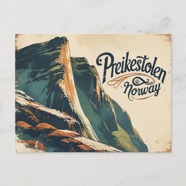 Tidlös Preikestolen-scen Vykort (Framsida)
