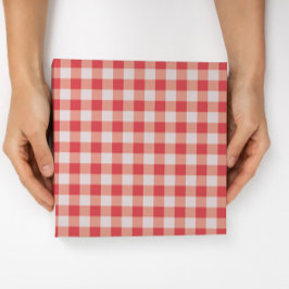 Tidlös röd gingham gårdshus vintage stil presentpapper