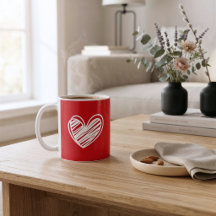 Tidlös röd hjärta kaffemugg