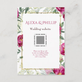 Tidlös romantik Rosa akvarell Bröllop Tilläggskort