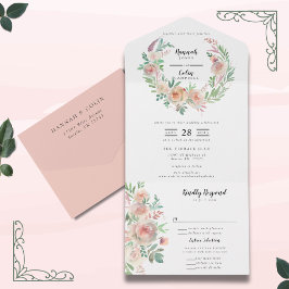 Tidlös romantisk blomsterkrans bröllop