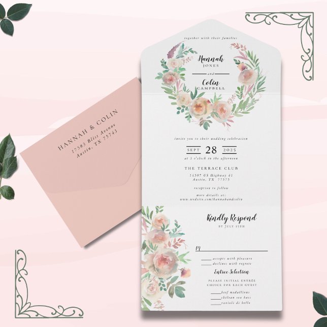 Tidlös romantisk blomsterkrans bröllop  (Skapare uppladdad)