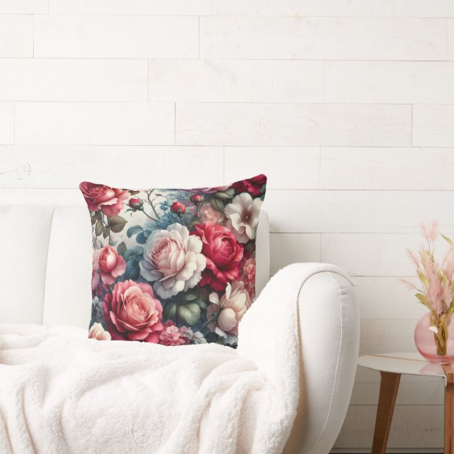 Tidlös Ros Blommig Charm Kudde (Soffa)