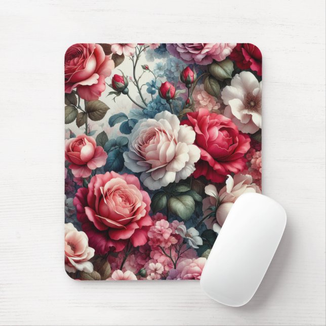 Tidlös Ros Blommig Charm Musmatta (Med mus)