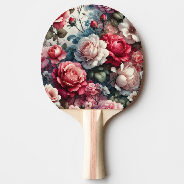 Tidlös Ros Blommig Charm Pingisracket (Framsidan)