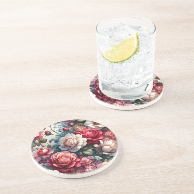 Tidlös Ros Blommig Charm Underlägg (Sidan)