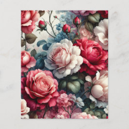 Tidlös Rosa Blommig Förtrollning Scrapbook Pappers
