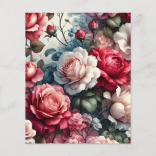 Tidlös Rosa Blommig Förtrollning Scrapbook Pappers