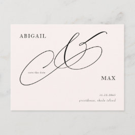 Tidlös Rosa Bröllop Spara Datum Vykort