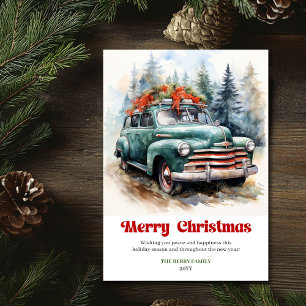 Tidlös rustik julstämning vintage jul julkort