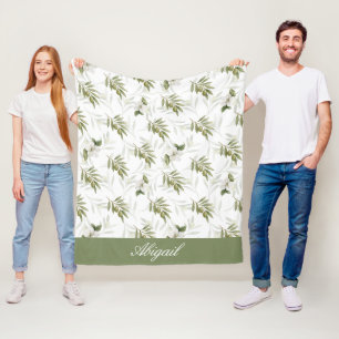 Tidlös Salvia Oliv Vattenfärg Namn Fleecefilt