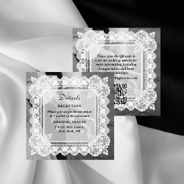 Tidlös spets Foto QR-kod Bröllopsdetaljer Tilläggskort