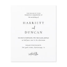 Tidlös svart-vit budget bröllopsinbjudan