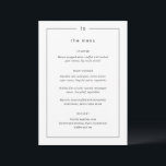Tidlös svart-vit monogram modern bröllopsfest meny<br><div class="desc">Moderna bröllopsmenyer med en enkel men elegant design med din monogram högst upp och dina detaljer omgivna av en ram.</div>