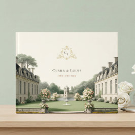 Tidlös Trädgård | Fransk Château Monogram Bröllop Gästböcker
