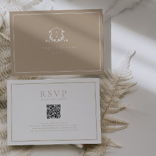 Tidlös Vines Beige Vapensköld QR-kod OSA Kort