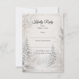 Tidlös vinter skog elegans bröllop OSA kort