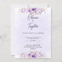 Tidlösa lila minimalistiska blommande bröllop 