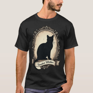Tidlösa Morrhår Elegant Svart Katt T Shirt