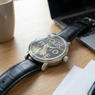 Tidlösa Ögonblick Personligt Anpassat Foto Ur Armbandsur