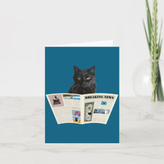 Tidning Breaking News Svart Katt Au Journal _1 Kort