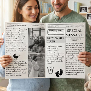 Tidning graviditet Baby Shower Annonsering Inbjudan