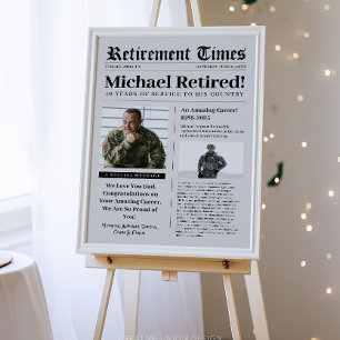 Tidning Pensionering Militärveteran Skumaffisch Poster