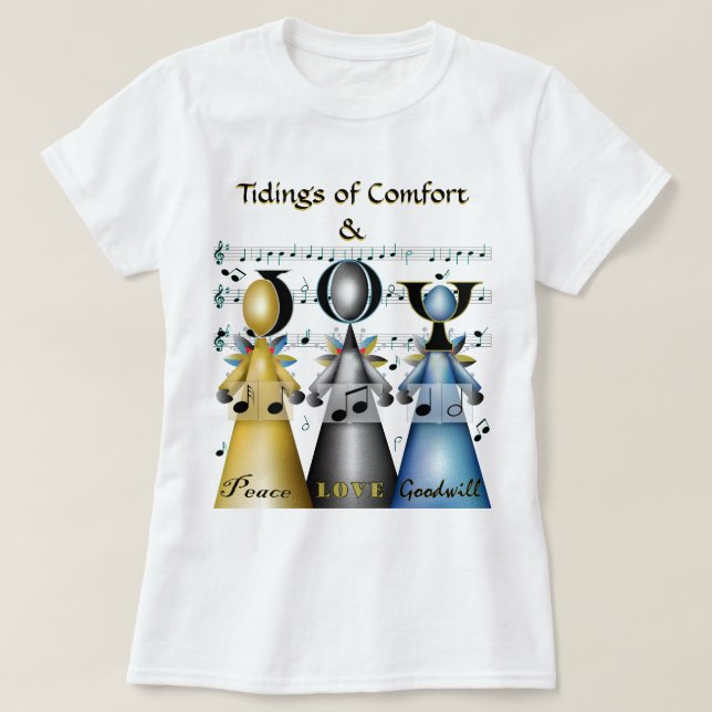 Tidningar av Comfort- och Joy-julolumnerna T Shirt (Design framsida)