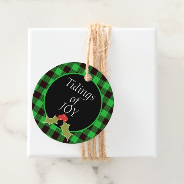 Tidningar av Joy Buffalo Play Grönt julgåva Gåvor Etiketter (På plats)