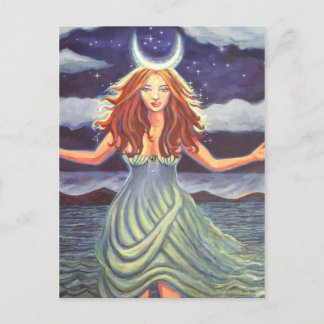 Tidningarnas drottning - Goddess Art Postcard Vykort
