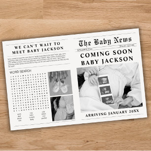 Tidningen Baby kommer snart Gravid Meddelande