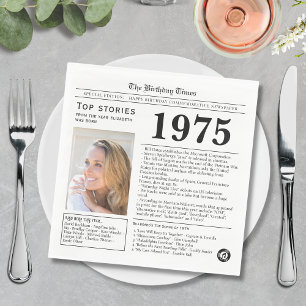 Tidningen Birthday Trivia 1975 Pappersservett