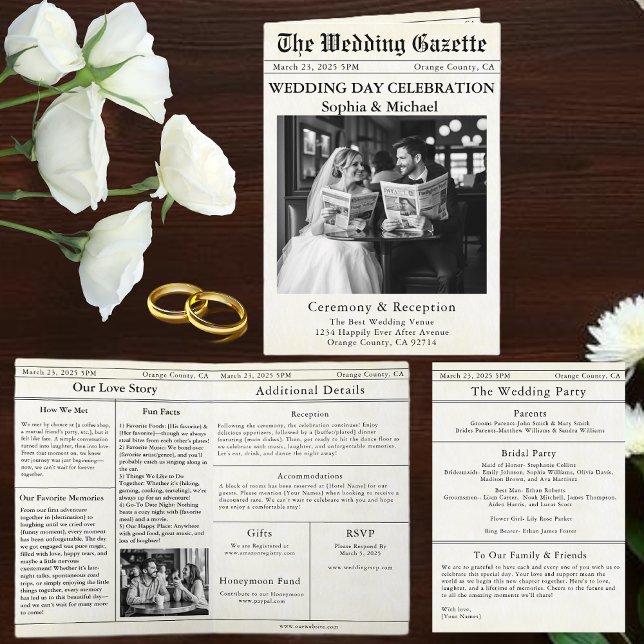 Tidningen Bröllop Inbjudan (Newspaper Wedding Invitation)