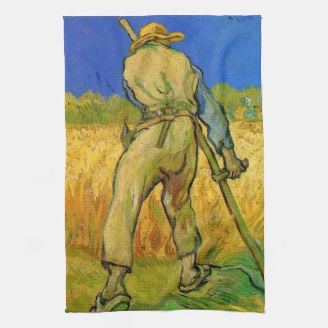 Tidningen (efter Millet) av Vincent van Gogh Kökshandduk (Vertikal)
